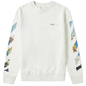 [S]Off-White Men's Colour Painting Diagonals Crew Sweat White